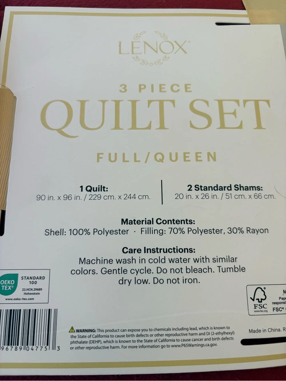 Lenox Burgundy Red 3-Piece Quilted Bedspread Set